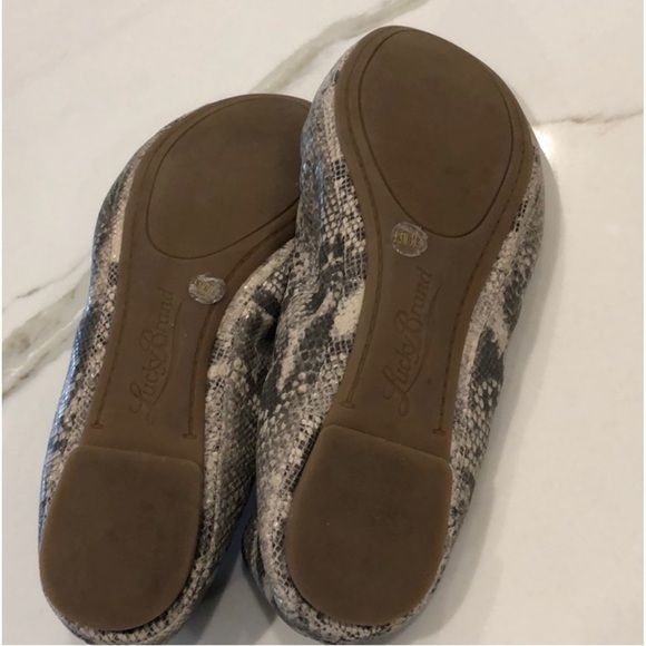 Lucky Brand Emmie Ballet Flats.  Good used condition.  Gray snake.  Size 5 1/2 - Picture 4 of 5